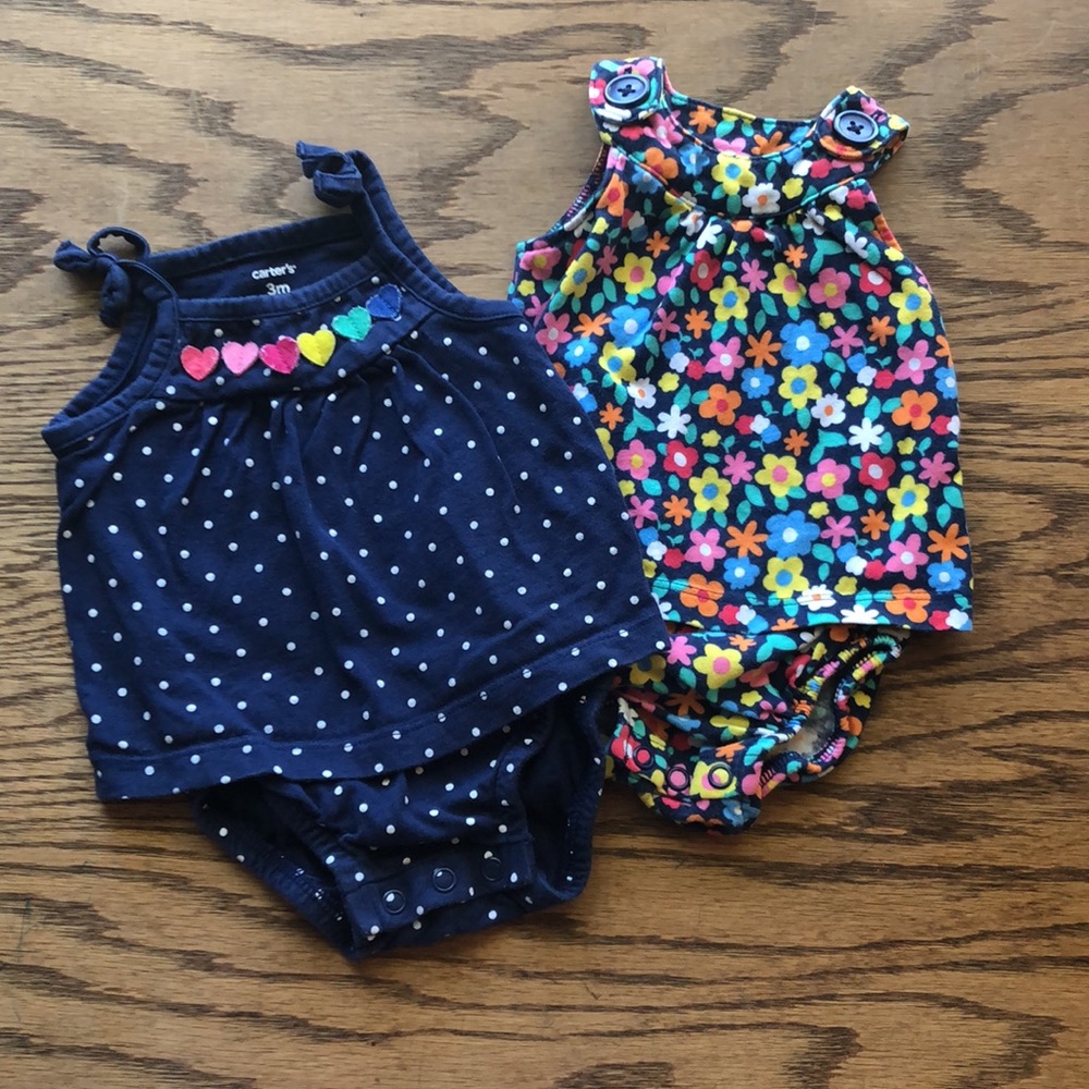 Carter’s Baby Girl’s Bodysuit Dresses, Bundle of 2